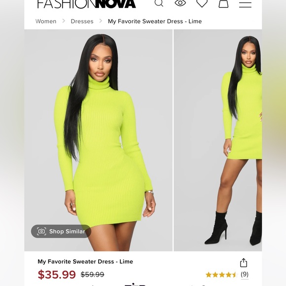 Fashion Nova | Dresses | Neon Sweater Dress | Poshmark